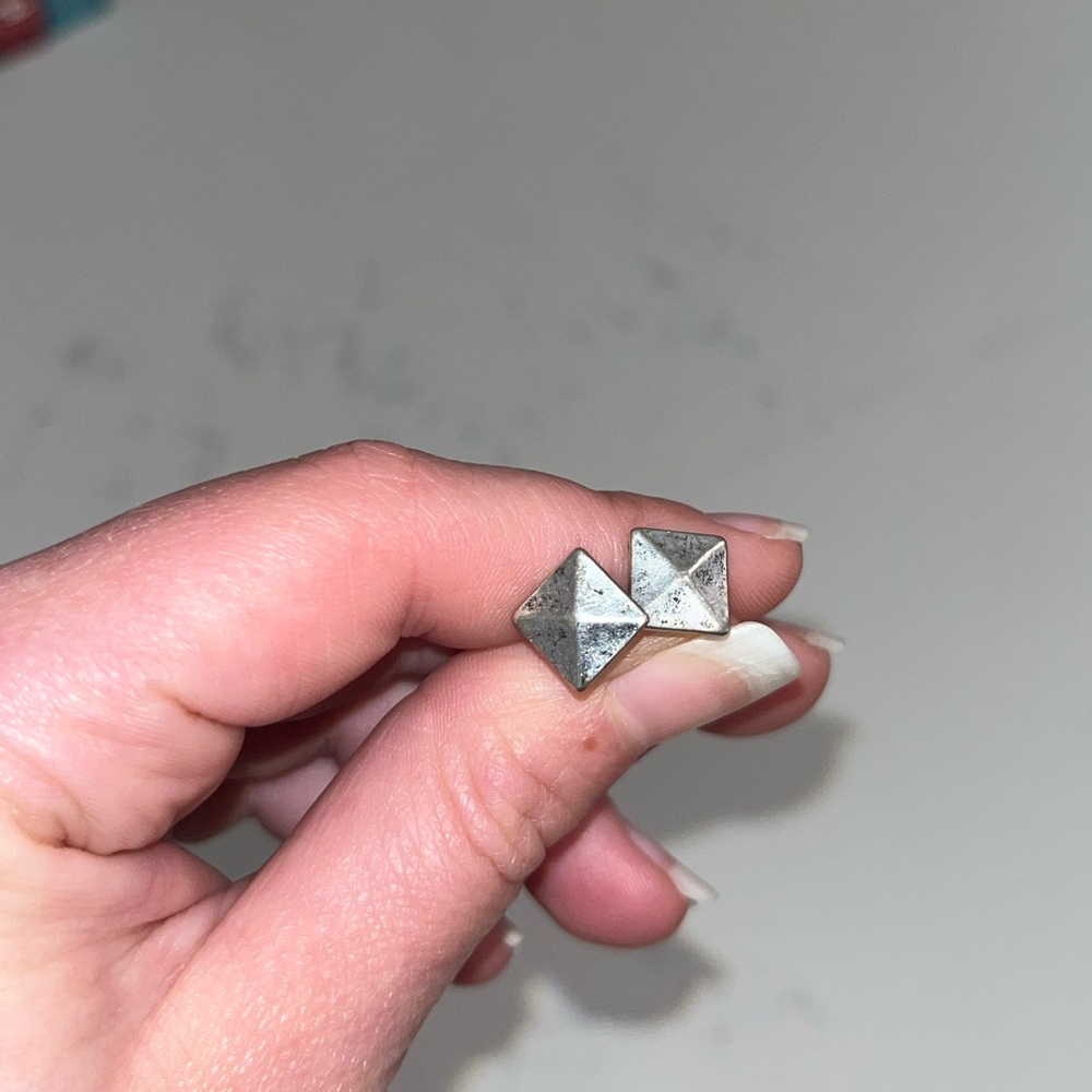Silver Square Earrings